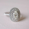 2ct Oval Cut White Sapphire Halo Engagement Ring