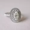2ct Oval Cut White Sapphire Halo Engagement Ring