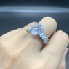 Oval Cut Sterling Silver Engagement Ring