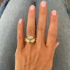 2ct Oval Cut White Sapphire Wave Shank Engagement Ring