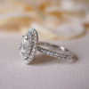 2ct Oval Cut White Sapphire Halo Engagement Ring