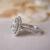 2ct Oval Cut White Sapphire Halo Engagement Ring