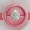 2ct Oval Cut White Sapphire Halo Engagement Ring