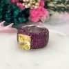 6.5ct Radiant Cut Yellow Sapphire Bold Paved Ring