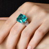 13ct Princess Cut Paraiba Bold Paved Ring