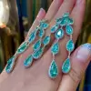 52ctw Pear Cut Paraiba Statement Chandelier Earrings