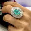 5ct Halo Oval Cut Green Blue Paraiba Cocktail Ring