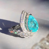 14ct Pear Cut Paraiba Tourmaline Cocktail Ring
