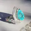 14ct Pear Cut Paraiba Tourmaline Cocktail Ring