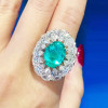 5ct Halo Oval Cut Green Blue Paraiba Cocktail Ring