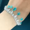 14ctw Pear Cut Paraiba Fringe Statement Bracelet