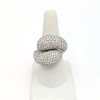 White Sapphire Paved Bypass Bold Cocktail Ring