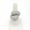 White Sapphire Paved Bypass Bold Cocktail Ring