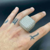 14ctw White Sapphire Paved Bold Square Dome Ring