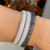 Classic Round Cut Sapphire Paved Couple's Bangle