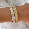 Classic Round Cut Sapphire Paved Couple's Bangle