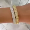 Classic Round Cut Sapphire Paved Couple's Bangle