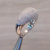 2.8ctw Round Cut Paved Dome Cocktail Ring