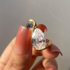 4.2ct Pear Cut Asymmetric Modern Engagement Ring