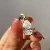4.2ct Pear Cut Asymmetric Modern Engagement Ring