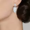 6.2ct Pear Cut White Sapphire Drop Earrings