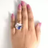 7ctw Pear Cut Two Stone Bypass Cocktail Ring