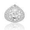 3ct Pear Cut White Sapphire Vintage Bold Engagement Ring