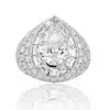 3ct Pear Cut White Sapphire Vintage Bold Engagement Ring