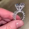 12ct Pear Cut White Sapphire Engagement Ring