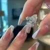 10ct Pear Cut White Sapphire Three-Stone Engagement Ring