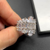 Pear and Baguette Cut White Sapphire Cocktail Ring