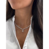 24ctw Pear and Round Cut Tennis Necklace