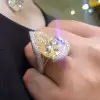 9.3ct Pear Cut Yellow Sapphire Engagement Ring