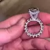 12ct Pear Cut White Sapphire Engagement Ring