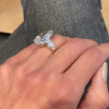 10ct Pear Cut White Sapphire Three-Stone Engagement Ring