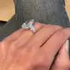 10ct Pear Cut White Sapphire Three-Stone Engagement Ring
