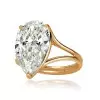 5.7ct Pear Cut White Sapphire Engagement Ring