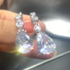 22ctw Pear Cut White Sapphire Drop Earrings