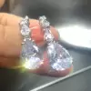 22ctw Pear Cut White Sapphire Drop Earrings