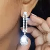 Pear Cut White Sapphire Drop Earrings