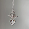 One of Kind Baroque Pearl Art Deco Crowned Heart Necklace