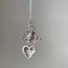 One of Kind Baroque Pearl Art Deco Crowned Heart Necklace
