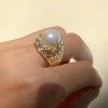 One-of-a-Kind 12MM Pearl Rose Cut Cocktail Ring