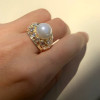 One-of-a-Kind 12MM Pearl Rose Cut Cocktail Ring