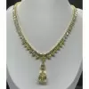 60ctw Pear Cut Yellow Sapphire Pendant Necklace in Gold