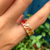 12ctw Pear Cut Multicolor Sapphire Rainbow Eternity Ring