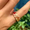 12ctw Pear Cut Multicolor Sapphire Rainbow Eternity Ring