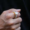 5.4ct Pear Cut White Sapphire Eternity Engagement Ring