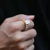 5.4ct Pear Cut White Sapphire Eternity Engagement Ring