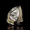4.2ct Pear Cut Curved Shank Modern Engagement Ring